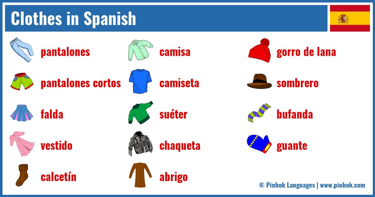 Clothes in Spanish