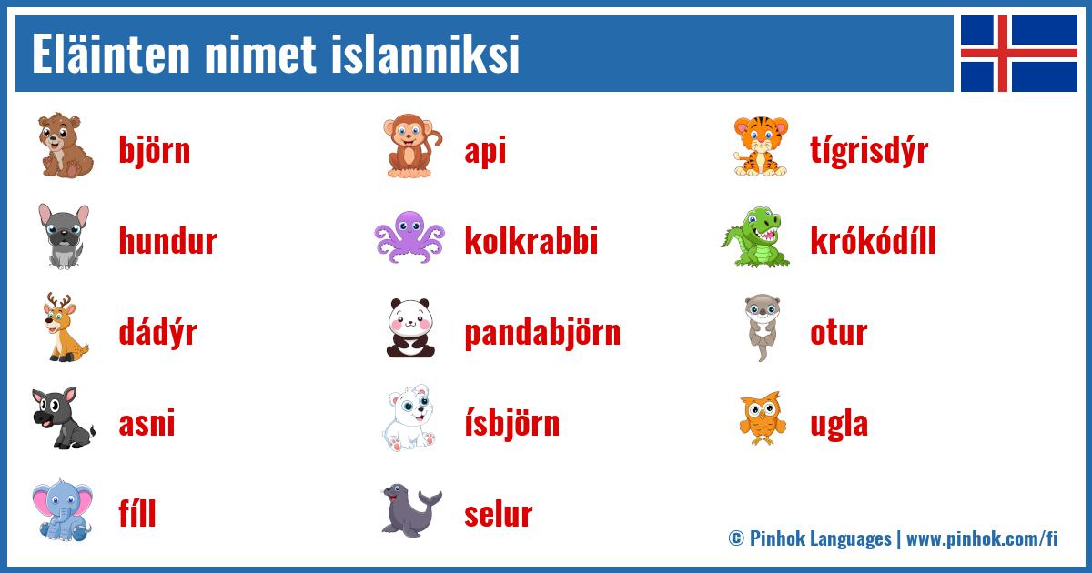 Eläinten nimet islanniksi