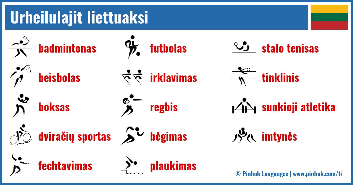 Urheilulajit liettuaksi