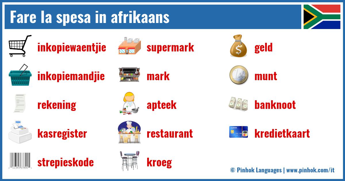 Fare la spesa in afrikaans