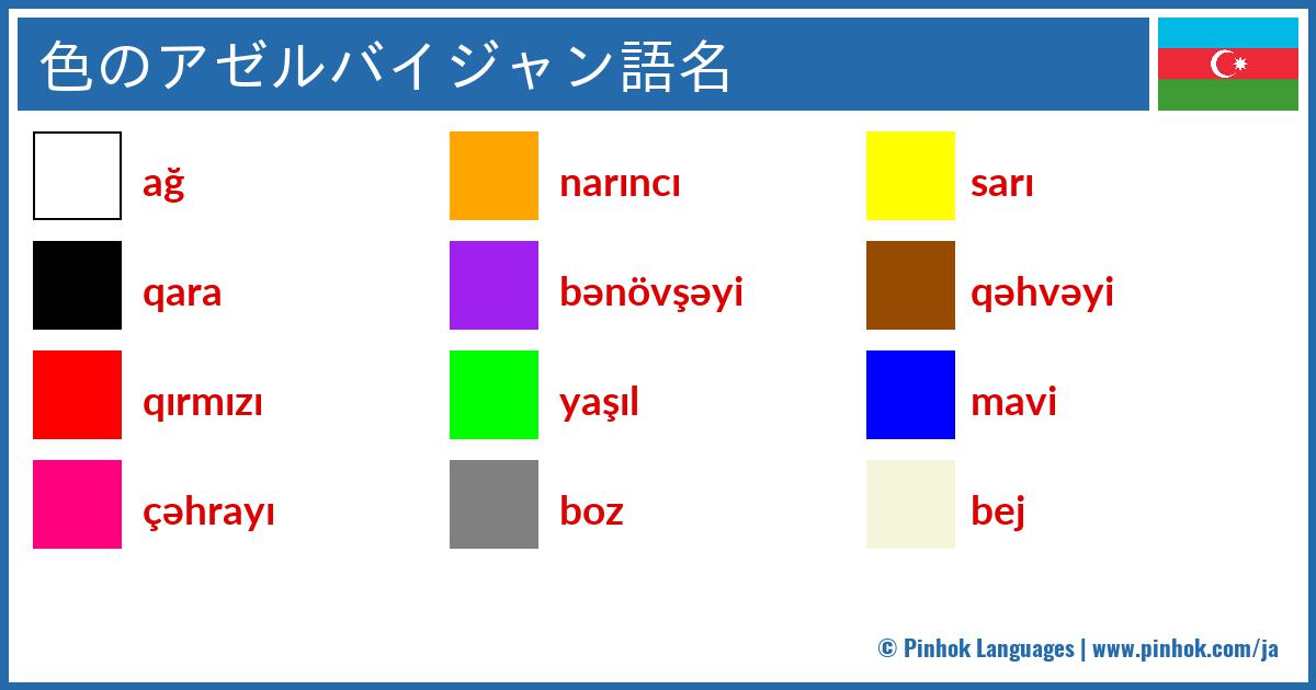 色のアゼルバイジャン語名