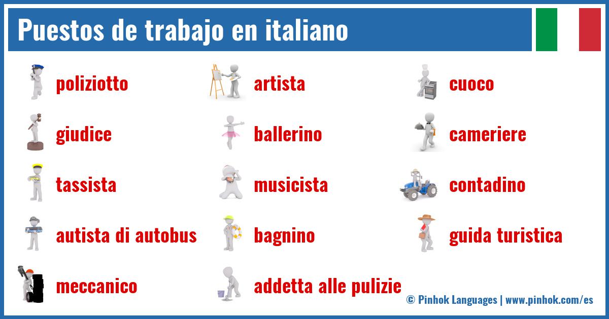 Puestos de trabajo en italiano